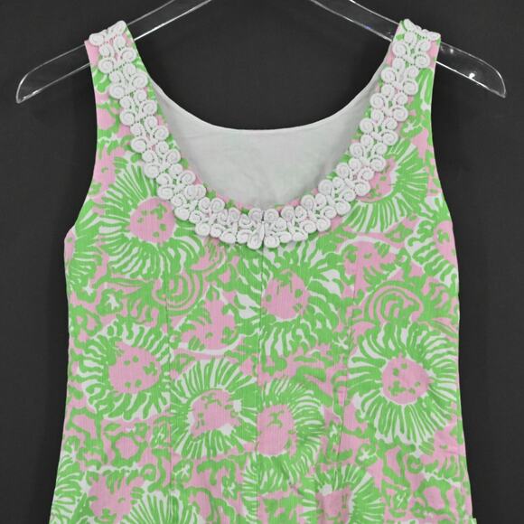 LILLY PULITZER Dress Size 2 Liz Sleeveless Shift Cabana Pink Sunnyside Vacation - Picture 10 of 13